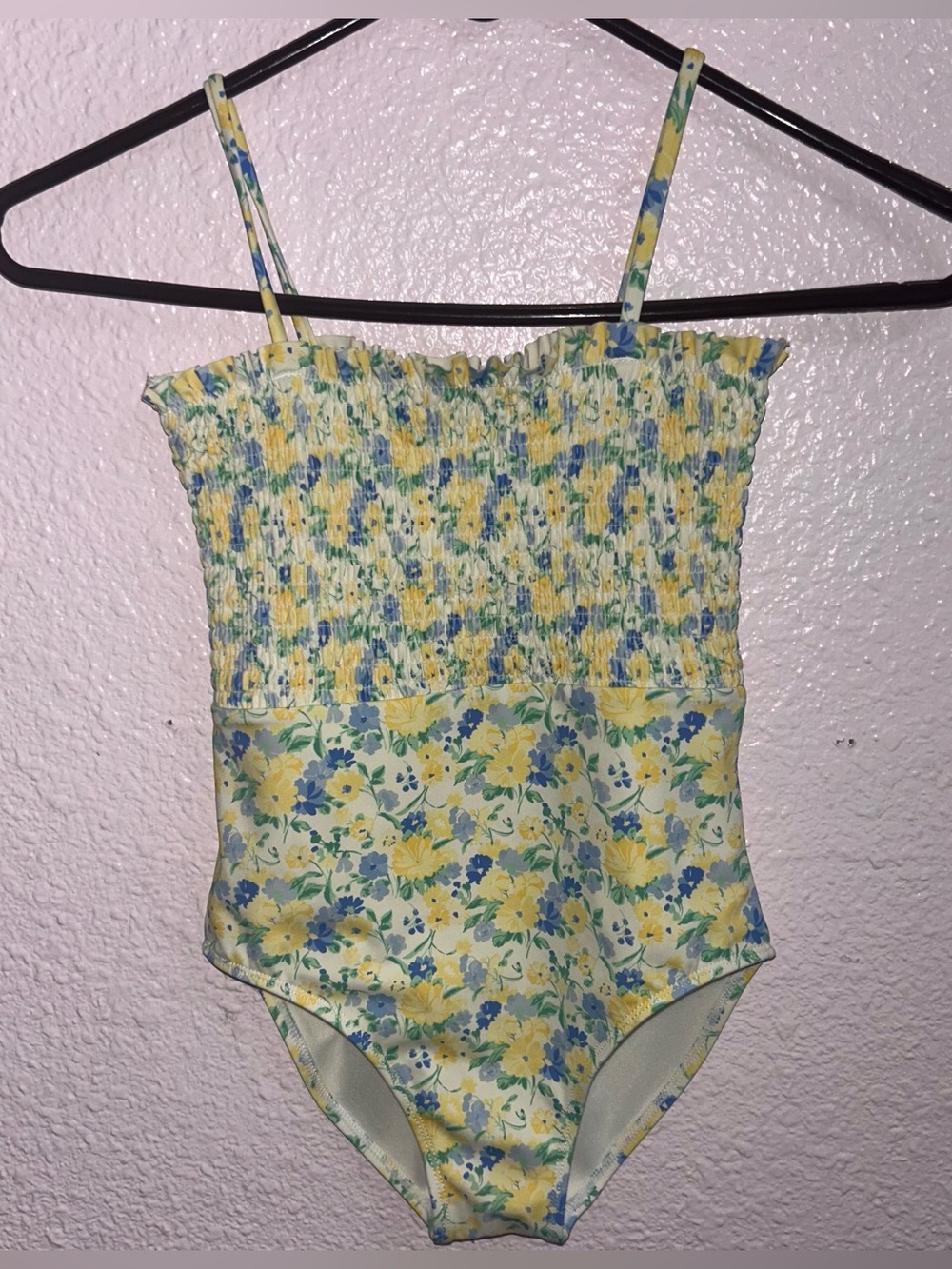 Janie and Jack Yellow Blue Floral One-Piece Swimsuit